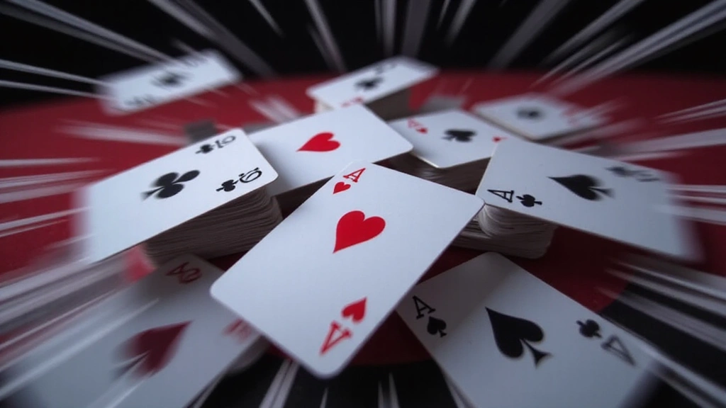 Animated cards on a table, showing dynamic gameplay