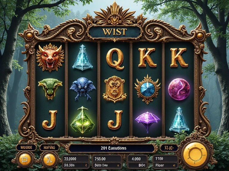 Fantasy themed slot machine game interface